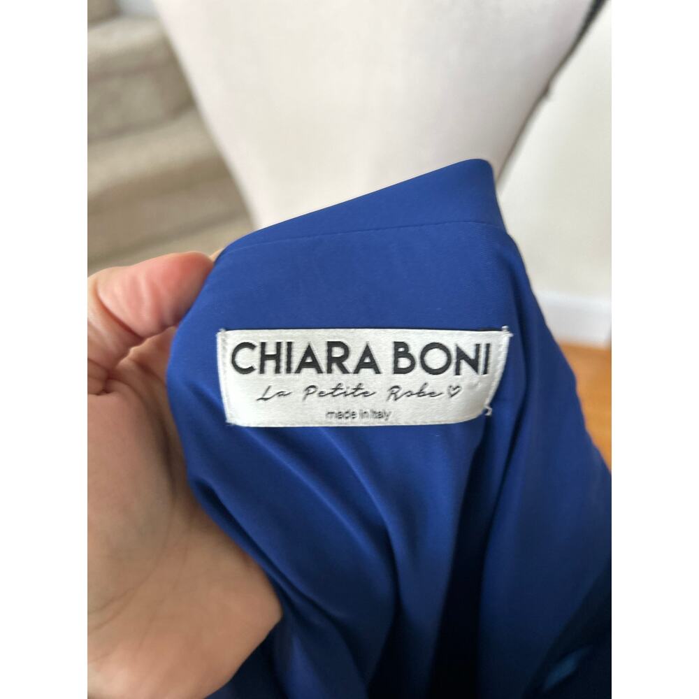 Chiara Boni Arabela Deep Navy Blue Off the Shoulder Sheath Cocktail Dress - Picture 4 of 10